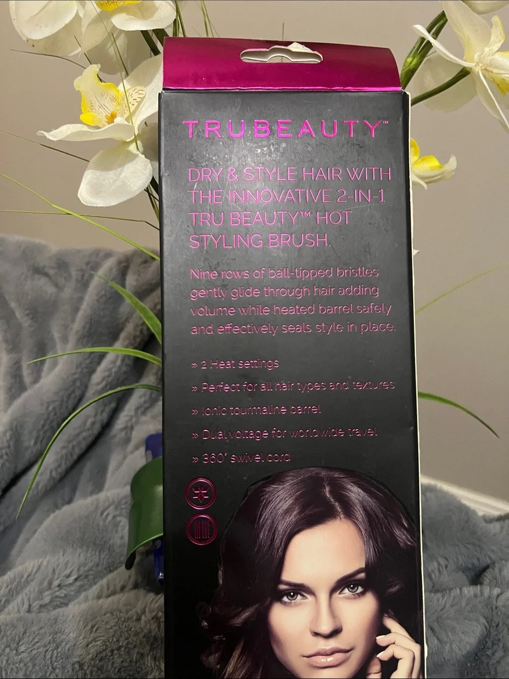 TruBeauty Pink Hot Styling Brush — Smooth & Volumize